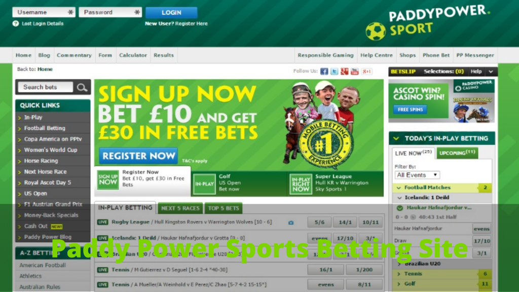 Paddy Power betting website
